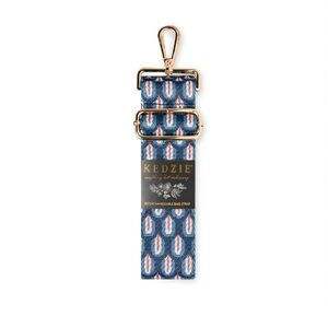 Kedzie Blue Gold Patterned Bag Strap Embroidered Hampton Pattern Color